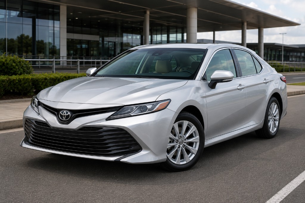 Silver Toyota Camry standard sedan